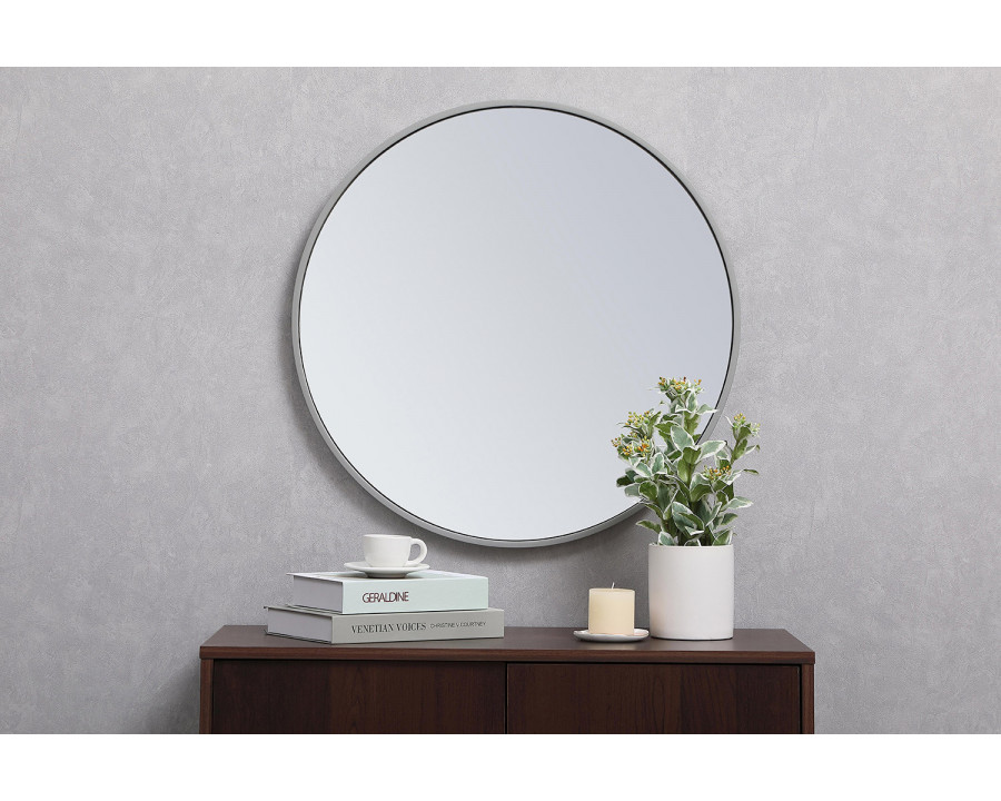 Elegant Wall Mirror - Gray, L 24" (MR4031GR)