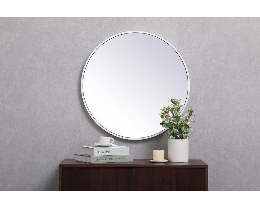 Elegant Wall Mirror - White, L 24" (MR4031WH)