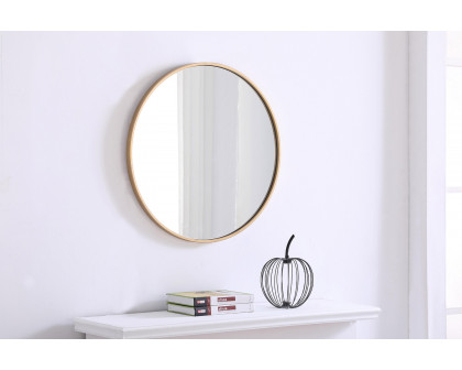 Elegant Wall Mirror - Brass, L 24" (MR4032BR)