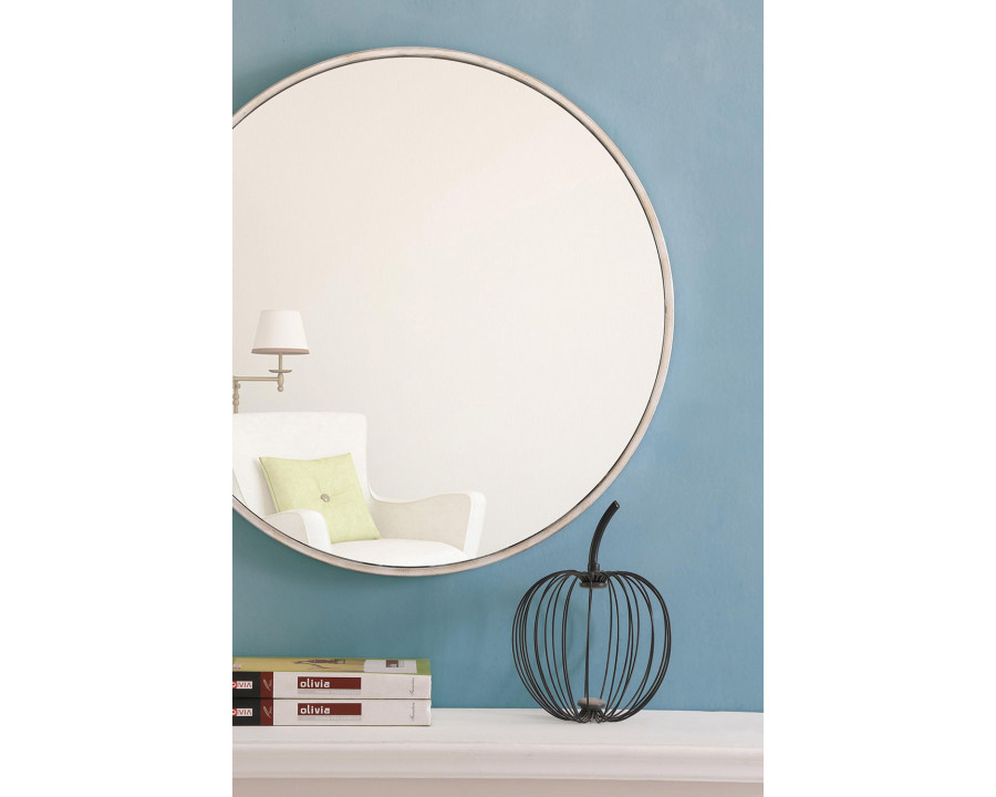 Elegant Wall Mirror - Silver, L 24" (MR4033S)