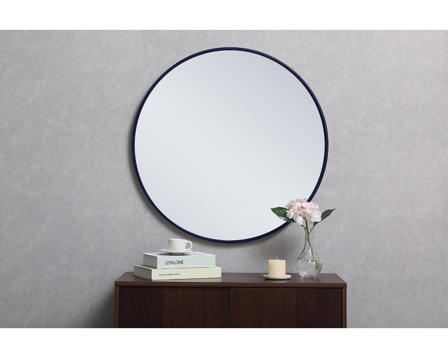 Elegant Wall Mirror - Blue, L 28" (MR4034BL)