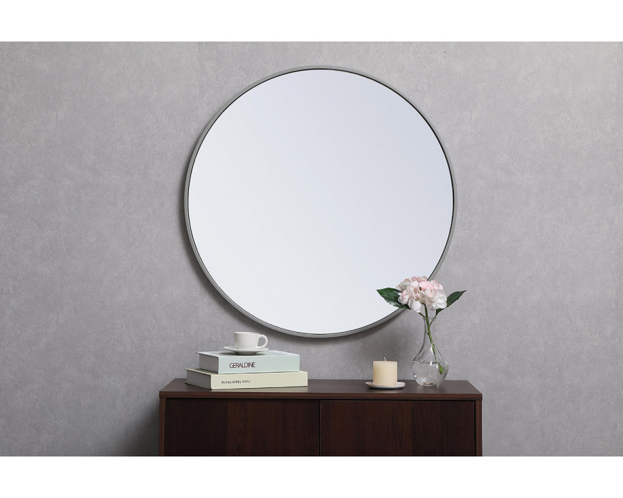 Elegant Wall Mirror - Gray, L 28" (MR4034GR)