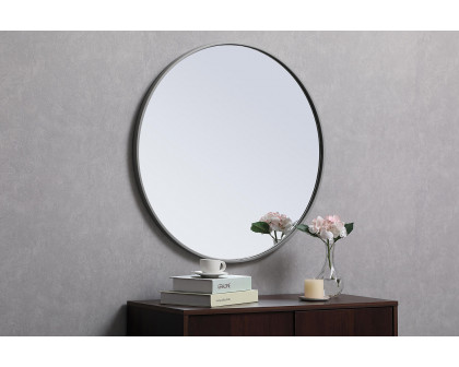 Elegant Wall Mirror - Gray, L 28" (MR4034GR)