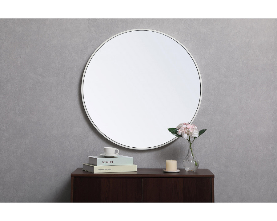 Elegant Wall Mirror - White, L 28" (MR4034WH)