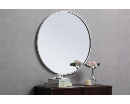 Elegant Wall Mirror - White, L 28" (MR4034WH)