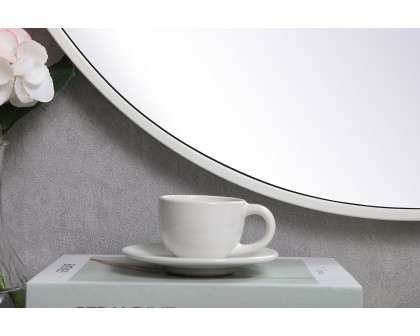 Elegant Wall Mirror - White, L 28" (MR4034WH)