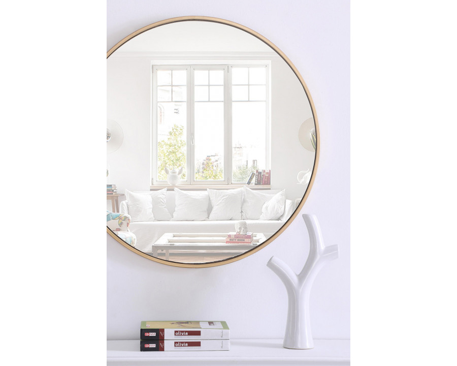 Elegant Wall Mirror - Brass, L 28" (MR4035BR)