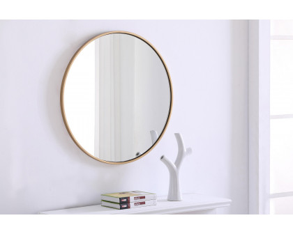 Elegant Wall Mirror - Brass, L 28" (MR4035BR)