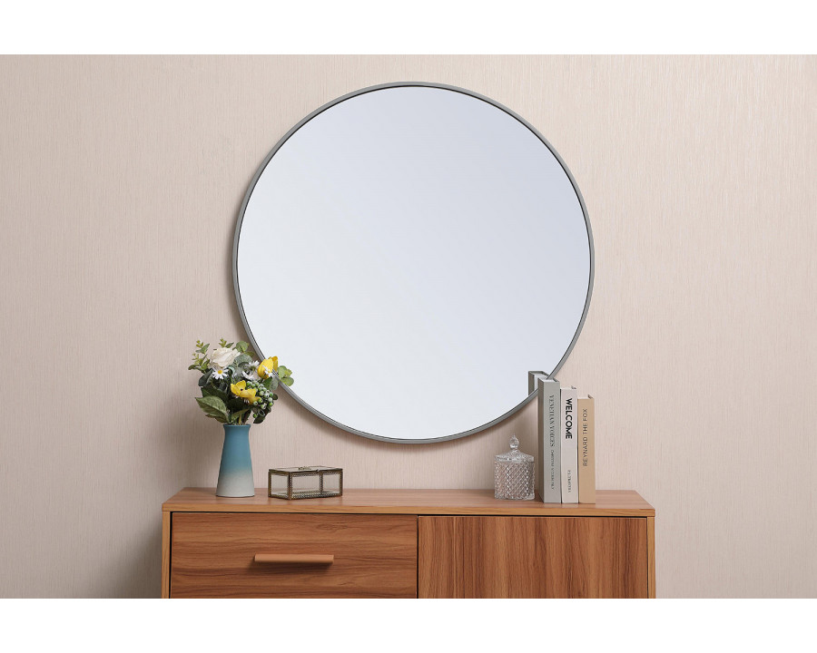 Elegant Wall Mirror - Gray, L 32" (MR4037GR)