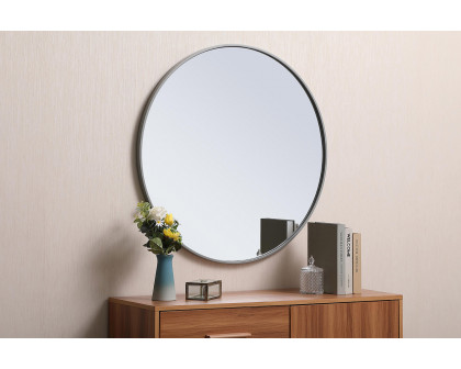 Elegant Wall Mirror - Gray, L 32" (MR4037GR)