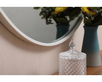 Elegant Wall Mirror - White, L 32" (MR4037WH)