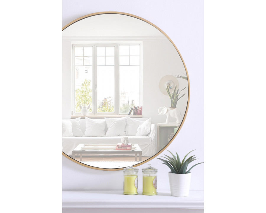 Elegant Wall Mirror - Brass, L 32" (MR4038BR)