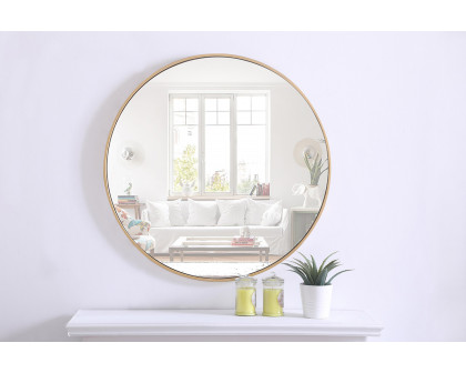 Elegant Wall Mirror - Brass, L 32" (MR4038BR)