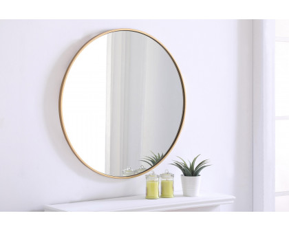 Elegant Wall Mirror - Brass, L 32" (MR4038BR)