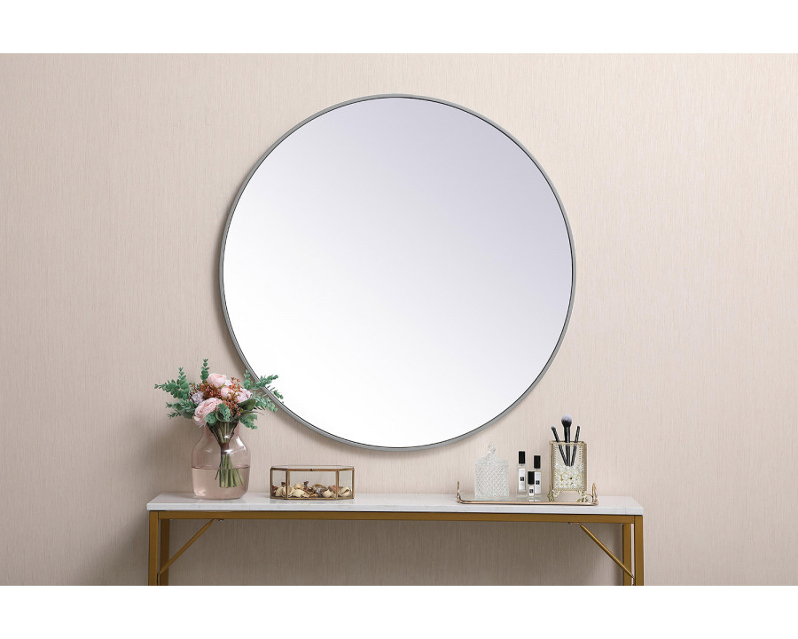 Elegant Wall Mirror - Gray, L 36" (MR4041GR)