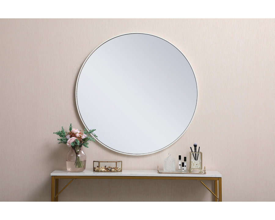 Elegant Wall Mirror - White, L 36" (MR4041WH)