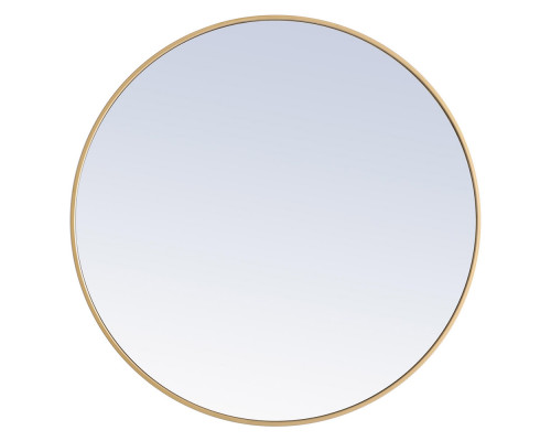 Elegant Wall Mirror - Brass, L 36" (MR4042BR)