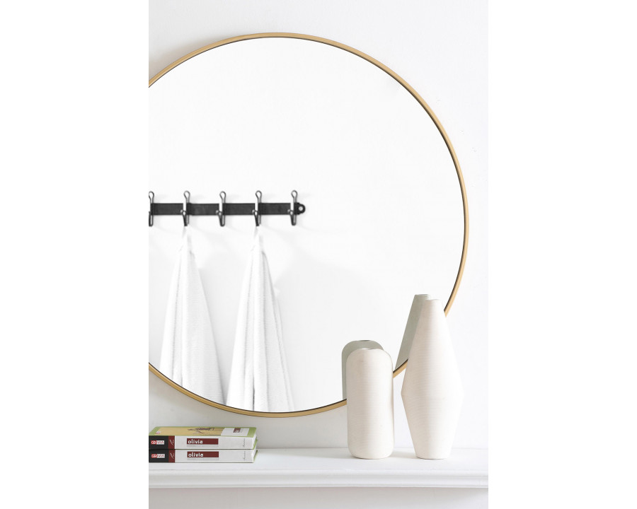 Elegant Wall Mirror - Brass, L 36" (MR4042BR)