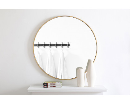 Elegant Wall Mirror - Brass, L 36" (MR4042BR)