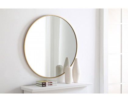 Elegant Wall Mirror - Brass, L 36" (MR4042BR)