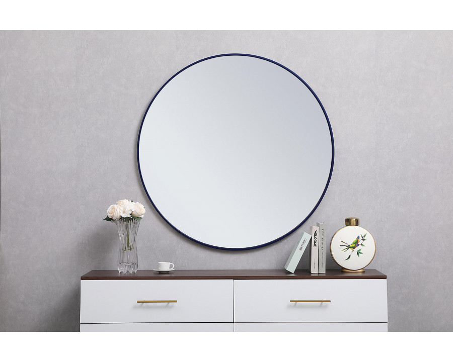 Elegant Wall Mirror - Blue, L 42" (MR4044BL)