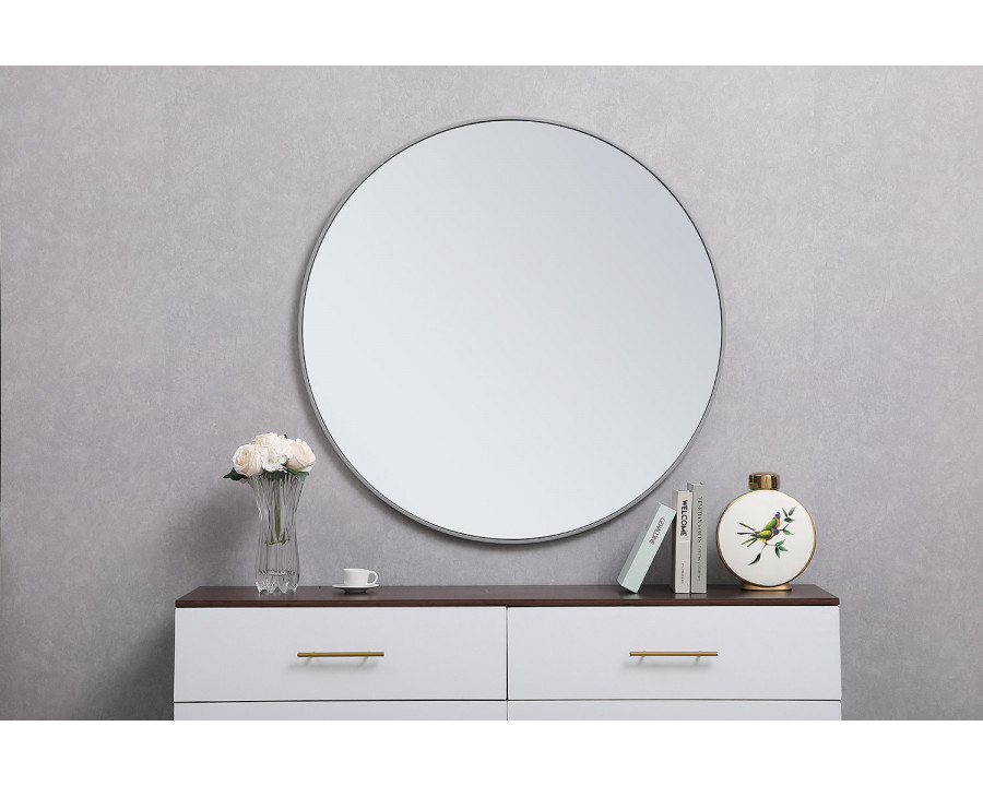 Elegant Wall Mirror - Gray, L 42" (MR4044GR)