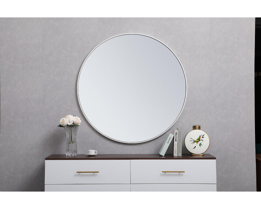 Elegant Wall Mirror - White, L 42" (MR4044WH)