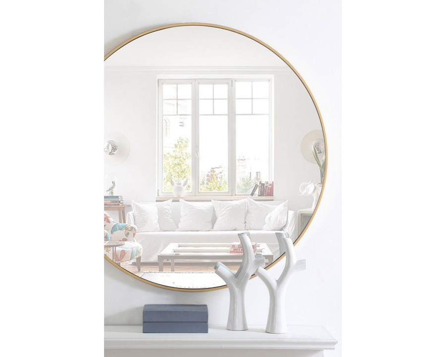 Elegant Wall Mirror - Brass, L 42" (MR4045BR)