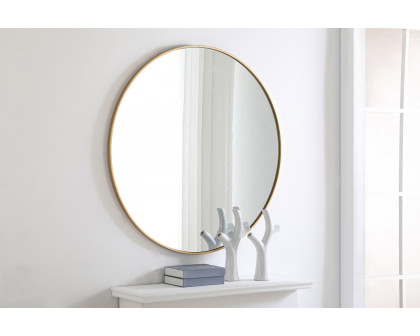 Elegant Wall Mirror - Brass, L 42" (MR4045BR)