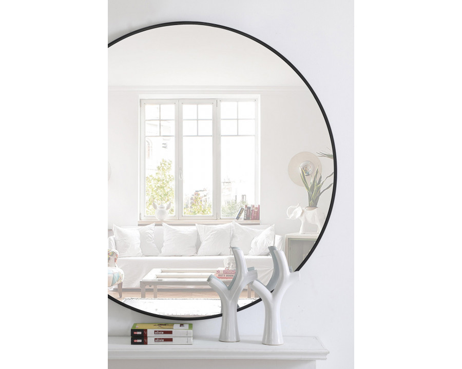 Elegant Wall Mirror - Black, L 48" (MR4047BK)