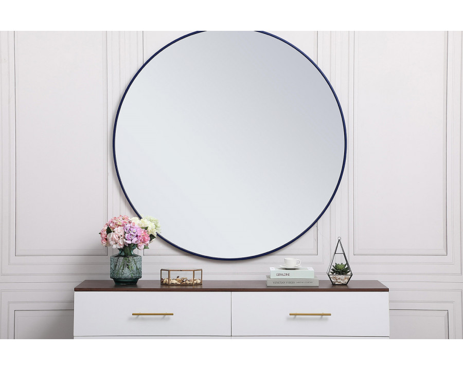 Elegant Wall Mirror - Blue, L 48" (MR4047BL)