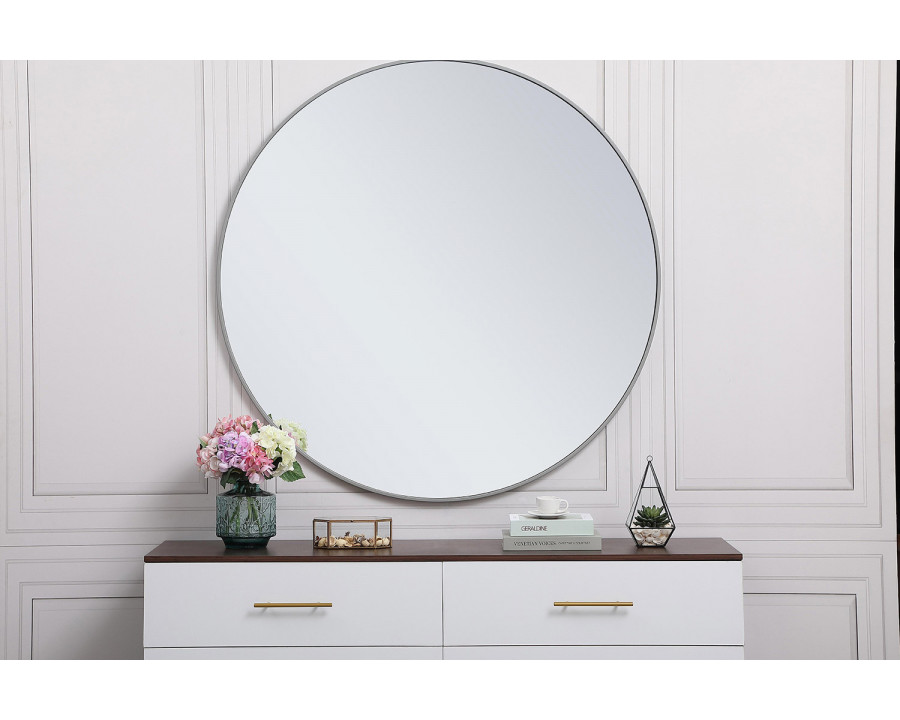 Elegant Wall Mirror - Gray, L 48" (MR4047GR)