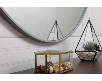 Elegant Wall Mirror - Gray, L 48" (MR4047GR)