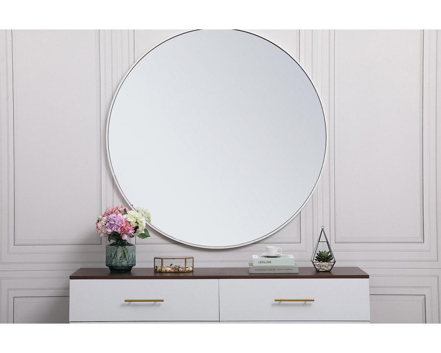 Elegant Wall Mirror - White, L 48" (MR4047WH)