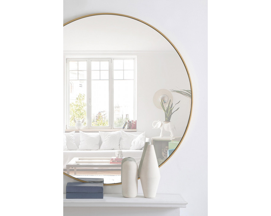 Elegant Wall Mirror - Brass, L 48" (MR4048BR)