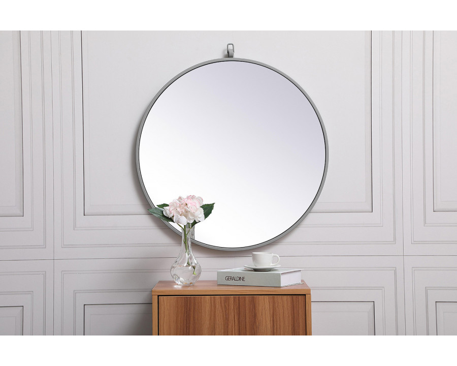 Elegant Wall Mirror - Gray, L 24" (MR4051GR)