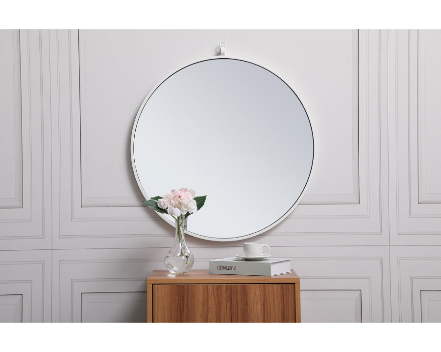 Elegant Wall Mirror - White, L 24" (MR4051WH)