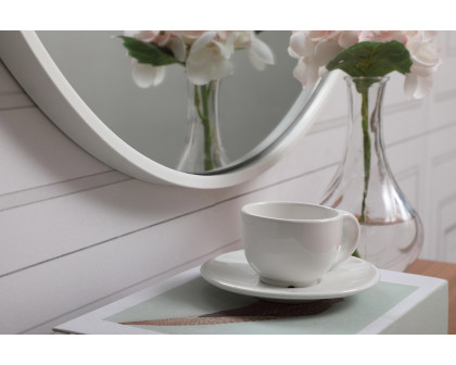 Elegant Wall Mirror - White, L 24" (MR4051WH)