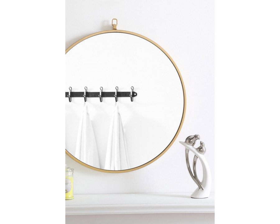 Elegant Wall Mirror - Brass, L 24" (MR4052BR)