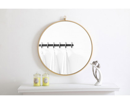 Elegant Wall Mirror - Brass, L 24" (MR4052BR)