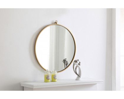 Elegant Wall Mirror - Brass, L 24" (MR4052BR)