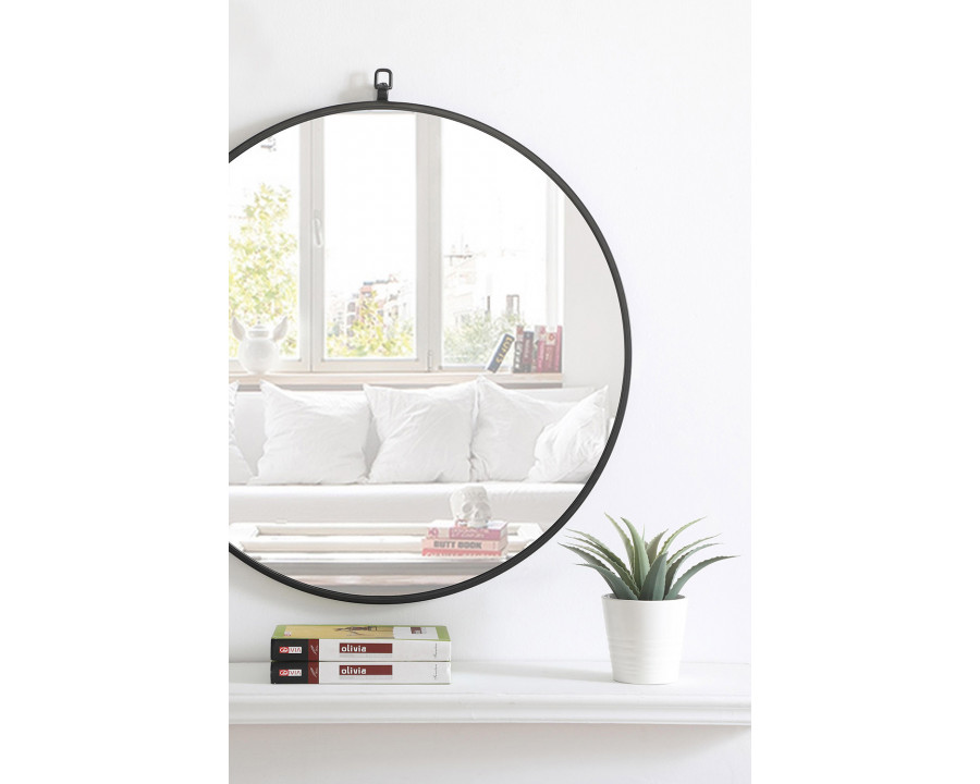 Elegant Wall Mirror - Black, L 28" (MR4054BK)