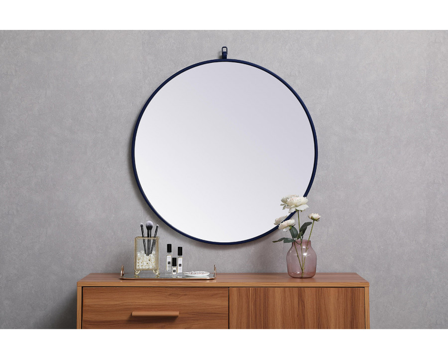 Elegant Wall Mirror - Blue, L 28" (MR4054BL)