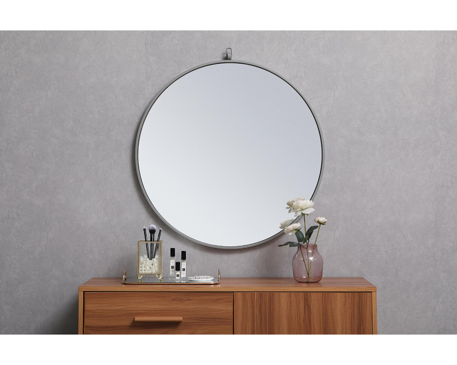 Elegant Wall Mirror - Gray, L 28" (MR4054GR)