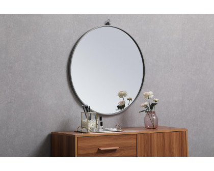 Elegant Wall Mirror - Gray, L 28" (MR4054GR)