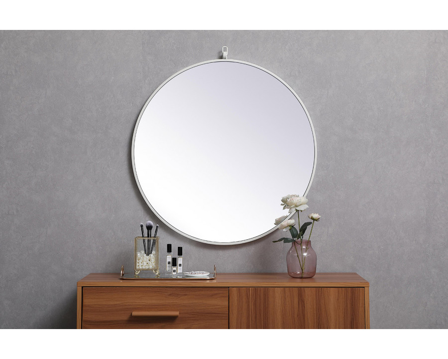 Elegant Wall Mirror - White, L 28" (MR4054WH)