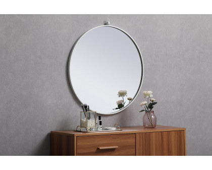 Elegant Wall Mirror - White, L 28" (MR4054WH)