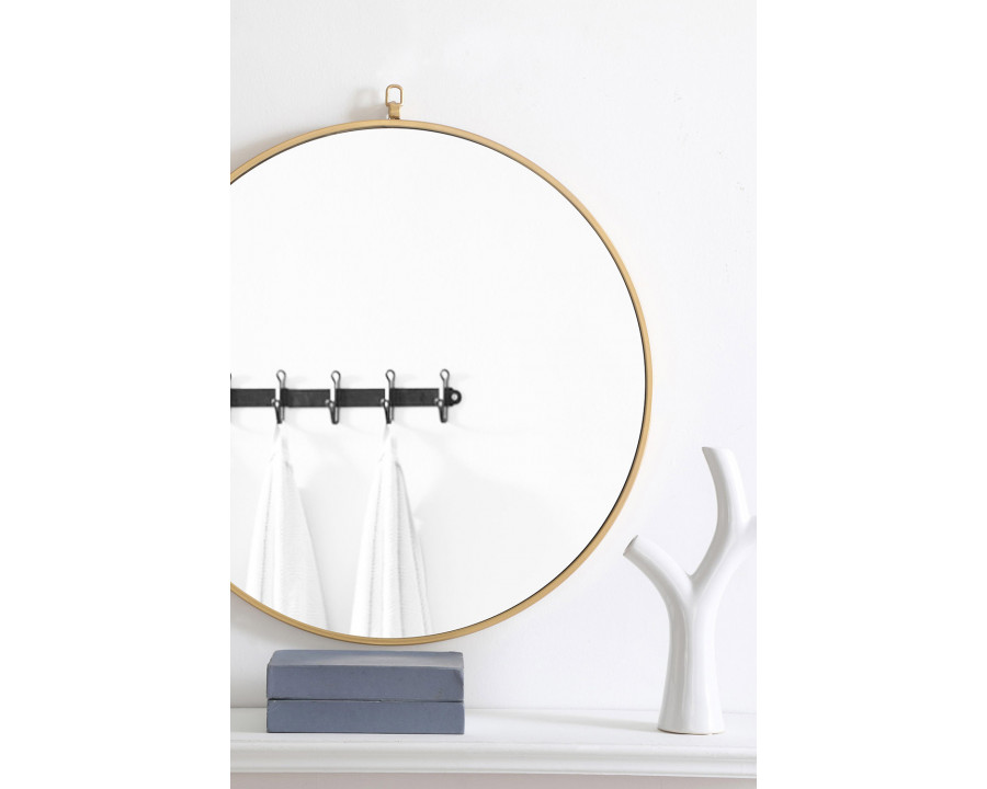 Elegant Wall Mirror - Brass, L 28" (MR4055BR)