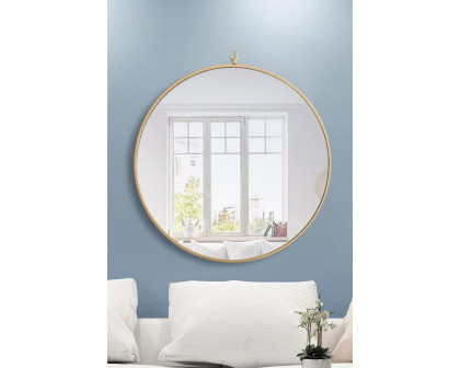 Elegant Wall Mirror - Brass, L 28" (MR4055BR)