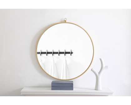 Elegant Wall Mirror - Brass, L 28" (MR4055BR)